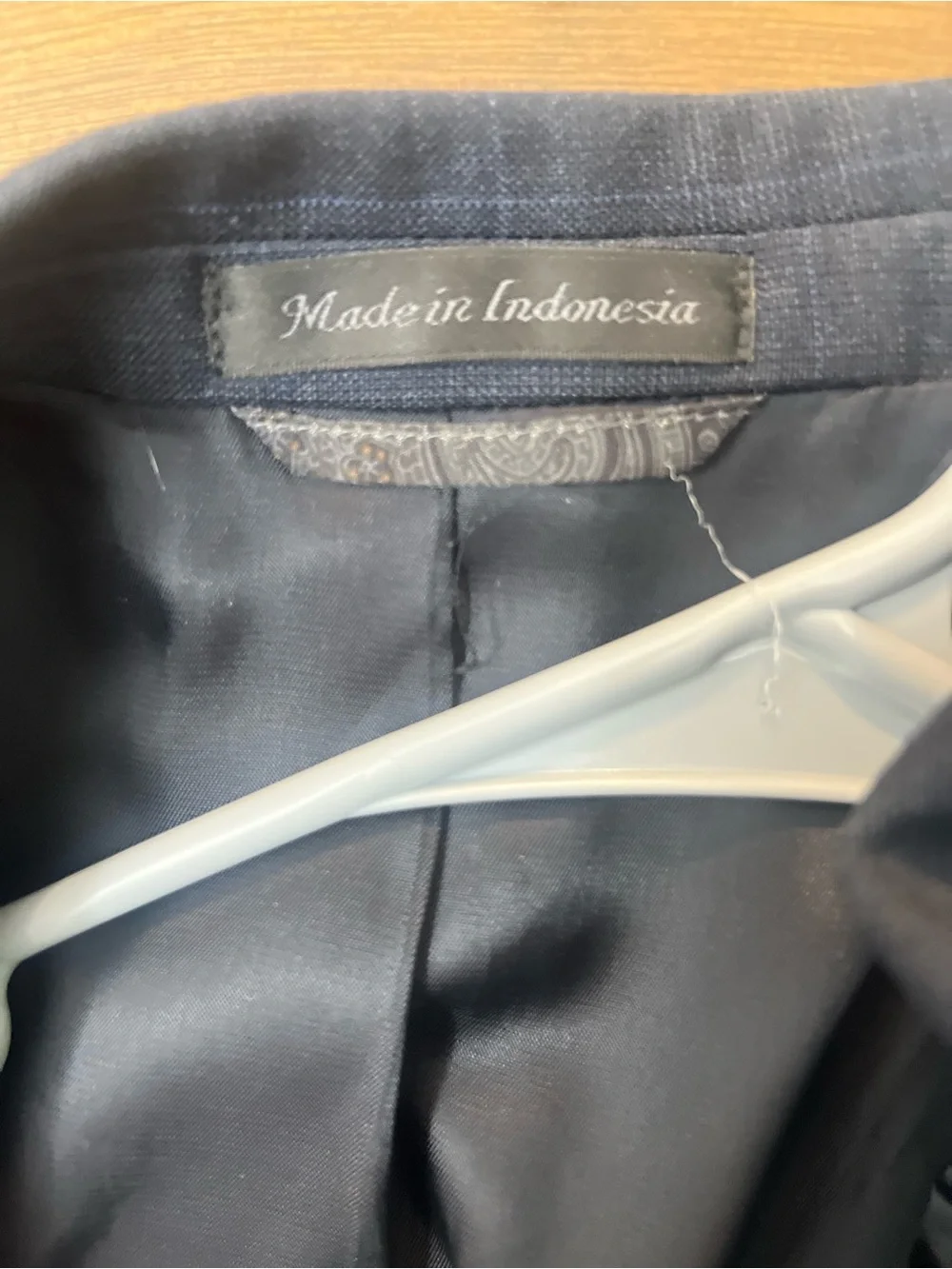 Ralph Lauren Navy Windowpane Wool Two-Button Blazer